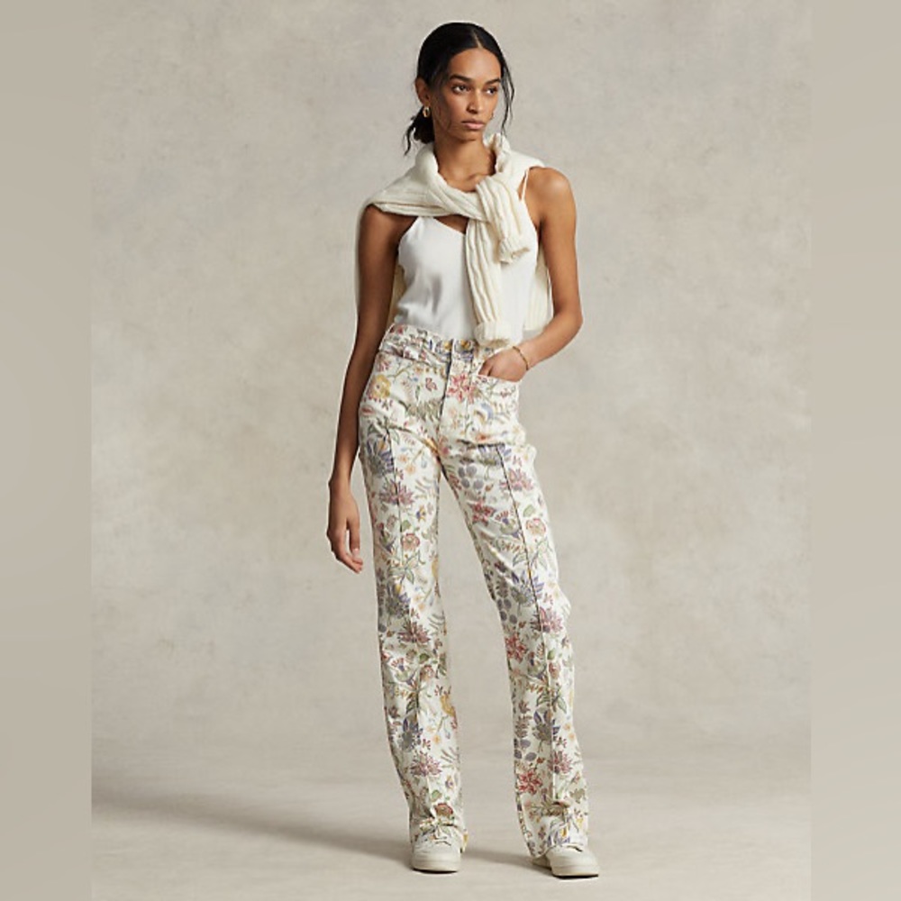 Polo by Ralph Lauren Cream Floral Jeans